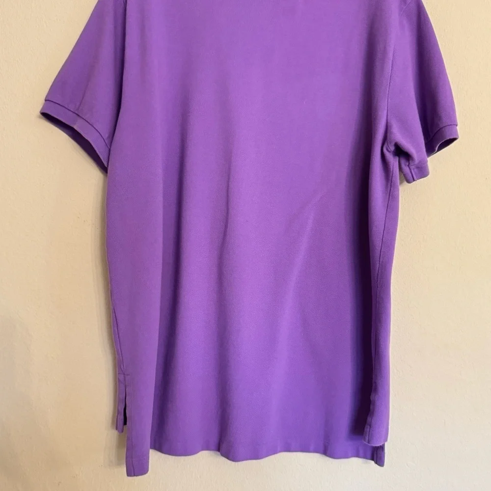Polo Ralph Lauren Custom Fit Polo Shirt Size L Large Purple Pony Preppy Golf